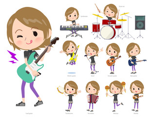 Short hair women Sportswear_pop music