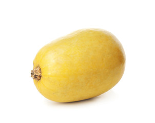 Whole ripe spaghetti squash on white background