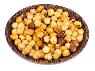 Hazelnut on light background