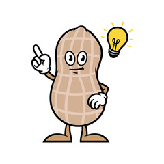 Cartoon Peanut Character With Idea