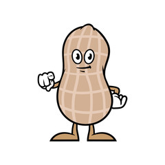 Cartoon Pointing Peanut Character