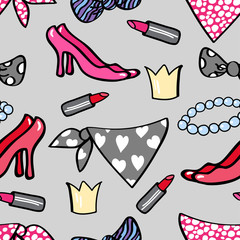 Accessories seamless repeat pattern