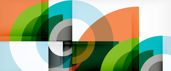 Obraz premium Modern geometric circles abstract background, colorful round shapes with shadow effects