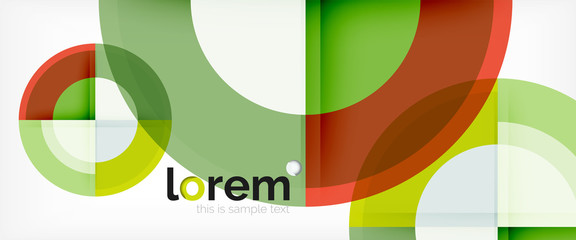 Obraz premium Modern geometric circles abstract background, colorful round shapes with shadow effects