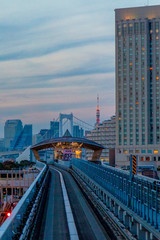 Fototapeta na wymiar Odaiba ,Tokyo, Japan - Nov 17 2018 - View of odiba railway