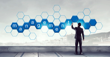 Keywords for effective business concept. Mixed media