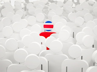 Man with flag of costa rica in a crowd