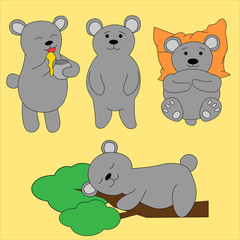 Fototapeta premium Bear in cartoon style. Cute vector illustration