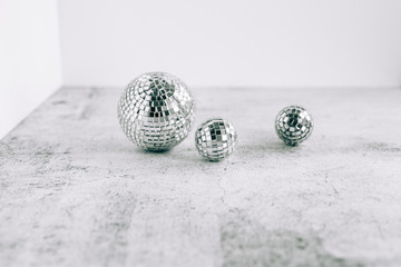 Silver Mirrored Disco Ball Christmas Ornaments