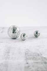 Silver Mirrored Disco Ball Christmas Ornaments