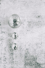 Silver Mirrored Disco Ball Christmas Ornaments