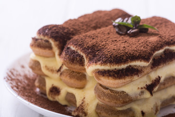 Homemade tiramisu cake
