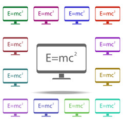 formula on the monitor icon. Elements of University life in multi color style icons. Simple icon for websites, web design, mobile app, info graphics
