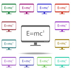 formula on the monitor icon. Elements of University life in multi color style icons. Simple icon for websites, web design, mobile app, info graphics