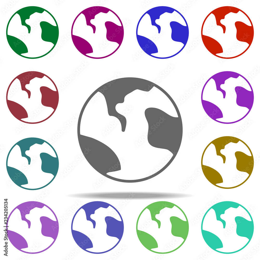 Poster planet icon. elements of university life in multi color style icons. simple icon for websites, web d