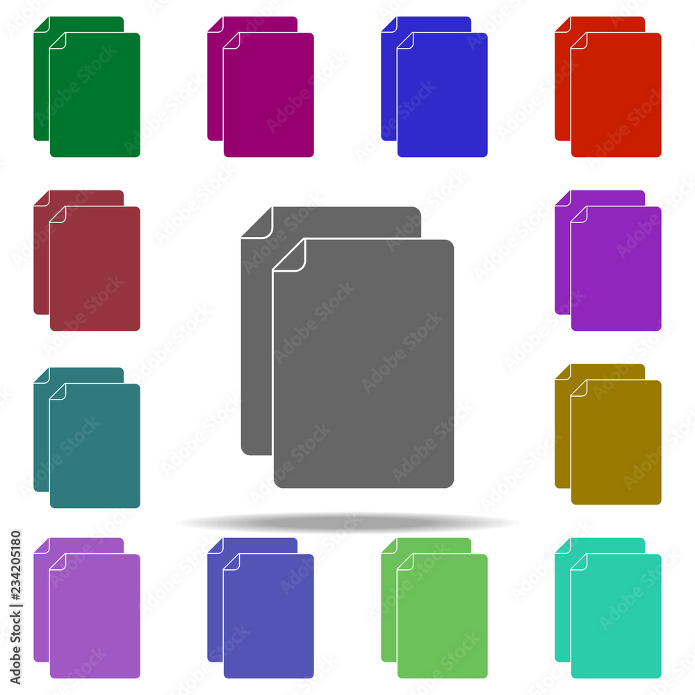 Poster sheets icon. elements of university life in multi color style icons. simple icon for websites, web d