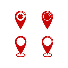 Set of location icons, map pin vector symbols
