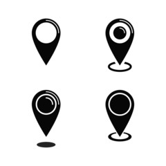 Set of location icons, map pin vector symbols