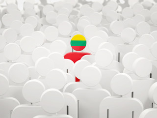 Man with flag of lithuania in a crowd