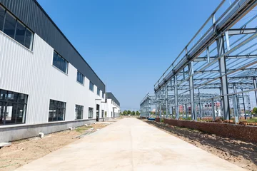 Behang Industrieel gebouw industriële standaard werkplaatsbouw