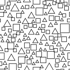 Abstract shapes vector seamless pattern on white