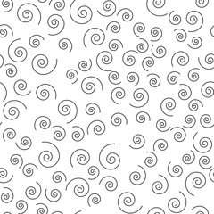 Abstract shapes vector seamless pattern on white