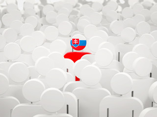 Man with flag of slovakia in a crowd