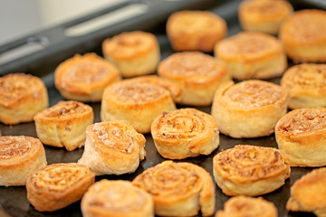 baking in the oven, blushing tasty cookies on the tray