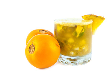 Traditional Colombian beverage from the region of Valle del Cauca made of lulo (Solanum quitoense), pineapple and corn called champus