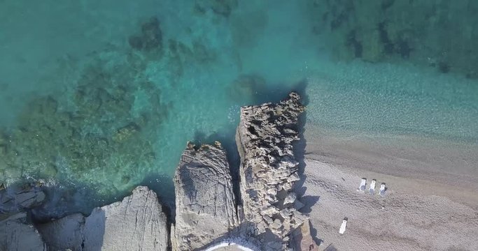 Beautiful Mediterranean beach in south Albania (lukova, Sarande) - Albanian Riviera 4k