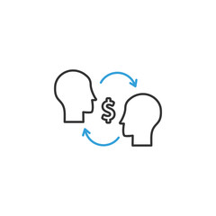 finance, exchange, people 2 colored line icon. Simple colored element illustration. exchange, people icon outline symbol design from finance set