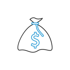 finance bag of money 2 colored line icon. Simple colored element illustration. bag of money icon outline symbol design from finance set