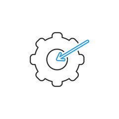 finance, gear, goal 2 colored line icon. Simple colored element illustration. gear, goal icon outline symbol design from finance set