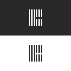 Initial hipster letter C logo monogram, black and white set emblems for business card, parallel lines geometric form striped shape