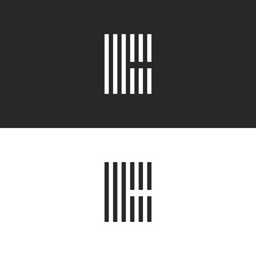 Initial hipster letter C logo monogram, black and white set emblems for business card, parallel lines geometric form striped shape