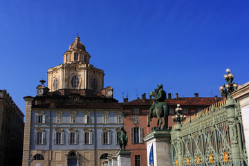 Ancient buildings in the city of Turin