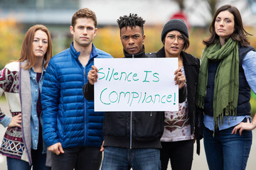 Group of people protesting