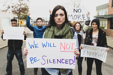 Group of people protesting