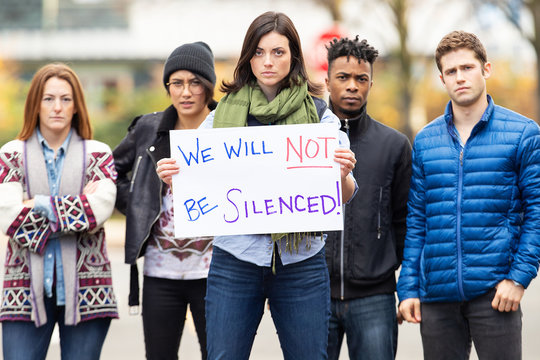Group of people protesting