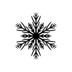 Fototapeta premium Simple black hand-drawn icon of a snowflake