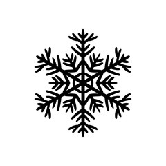 Simple black hand-drawn icon of a snowflake