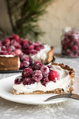 Cranberry meringue with cream cheese for the New Year's table