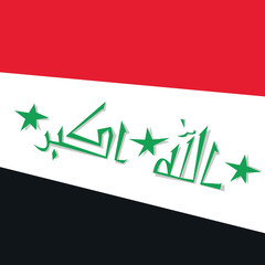 Flag of Iraq.Cartoon style.
