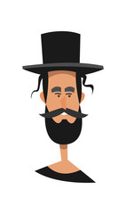 Jewish man.Orthodox jew character.