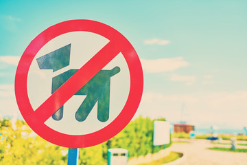 Dog prohibition sign.
