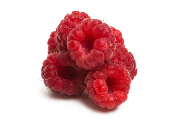 ripe raspberries isolated