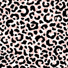 Pastel leopard fur seamless pattern. Wild exotic animal print design. Wallpaper for apparel, textile, wrapping paper, etc. Vector design. 