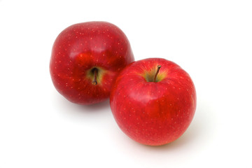 白い背景にリンゴ、日本のリンゴ