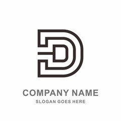 Monogram Letter D Geometric Square Architecture Interior Construction Business Company Stock Vector Logo Design Template