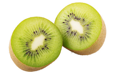Ripe whole kiwi fruit isolated on white background